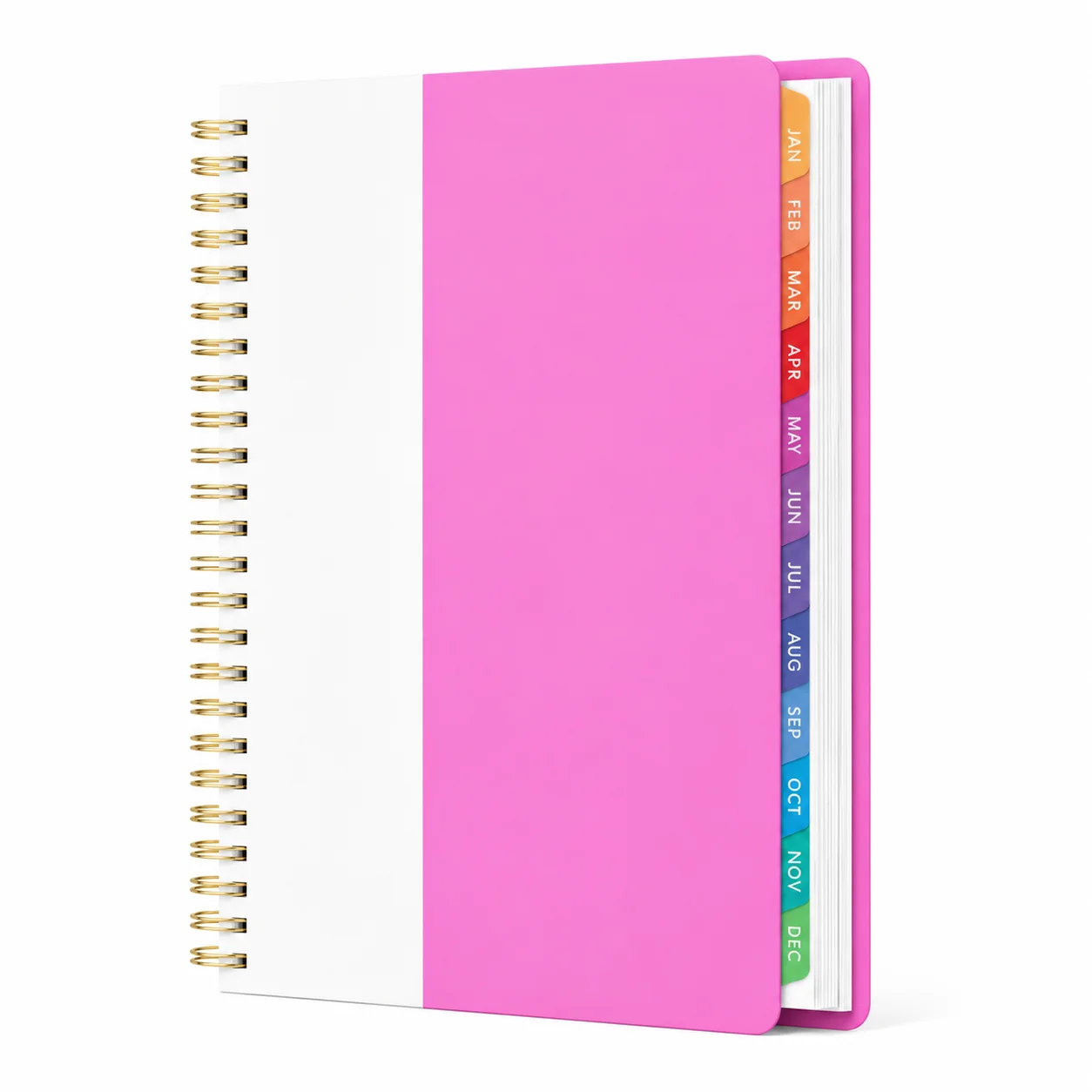 

2026 Planner Full-Year Layout, Monthly and Weekly Pages, Academic Blocks, Thick Ink-Proof Paper, PVC Cover, Twin-Wire, Pink