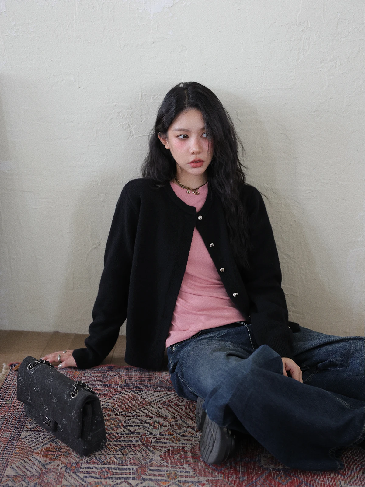 

Женский кардиган в стиле ретро, серебристый, на пуговицах, круглый вырез, вязаный, осенний, универсальный, с эффектом стройности, удлиненный, стандартной длины