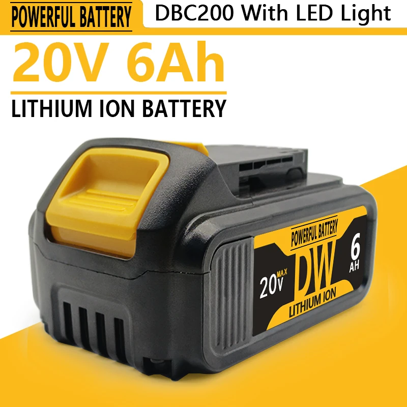 

for DeWalt DCB 200 20V 6.0Ah Li-ion Replacement Battery Original for DeWalt 18V DCB184 DCB200 DCB180 DCB181 DCB182 DCB201 DCB206