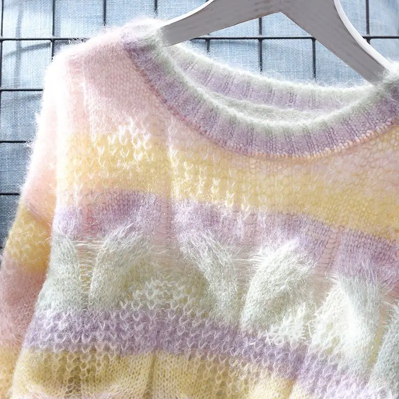 Small Fragrance Fried Dough Twists Round Neck Pullover Sweater Women Loose Lazy Spring and Autumn New Japanese Sweet Sweater Top