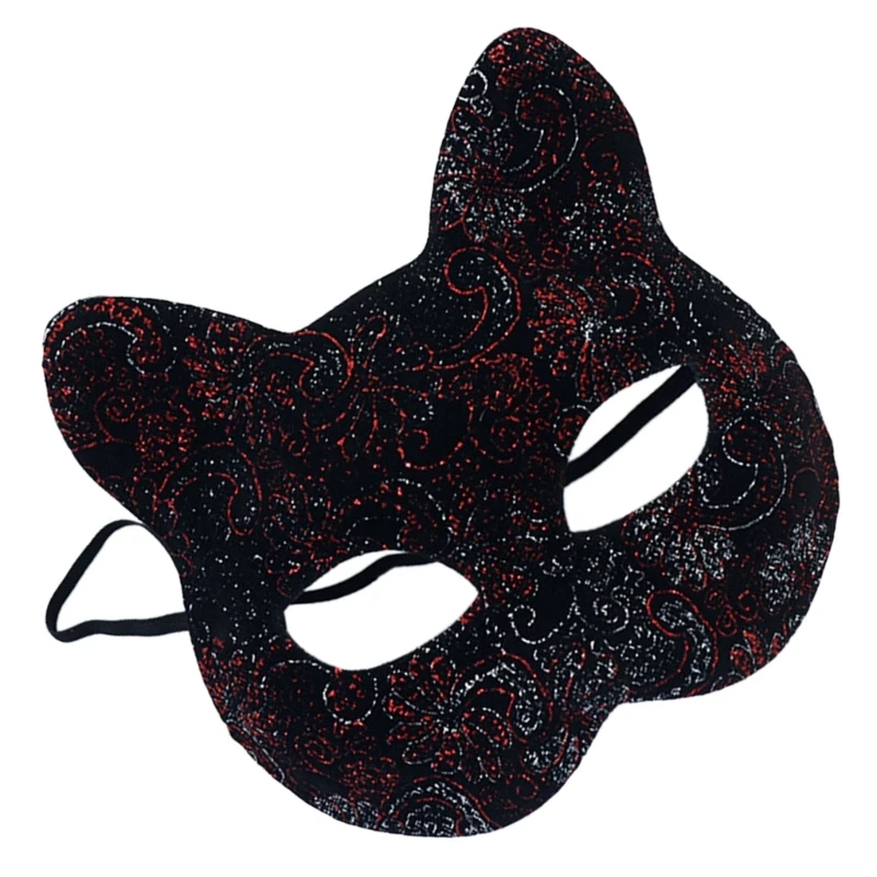 Masque pour chats, demi-masque masque décoration pour Halloween, masque animal DXAA