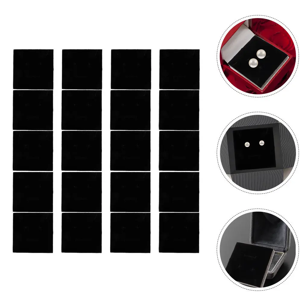 

30pcs Sponge Inserts Ring Organizer Liners Necklace Display Earring Box Insert Jewelry Tray Sponge Pad Storage Protection Black