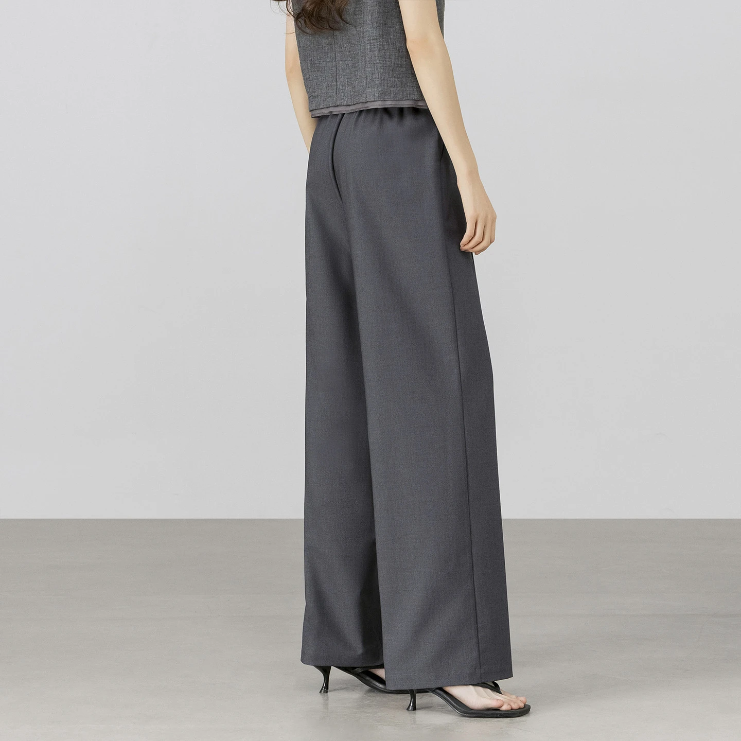 SENTUBILA Women's Straight Pants Spring 2026 Loose Elastic Waist Long Trousers Commute Casual Versatile Pant Ladies 161KA5849