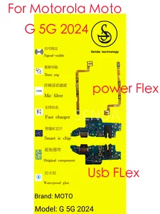 Bilashmart 1 USB Port Charging Board Power ON Off Flex Motorola Moto G 5G 2024 USB Charging Dock Port Flex cable Repair Parts