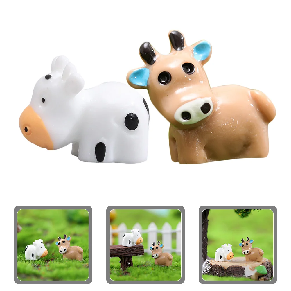 

20Pcs Mini Lawn Garden Cow Resin Decorations Cute Small Cow Decor Micro Landscape Adornments Miniatures Adorn Small Cows
