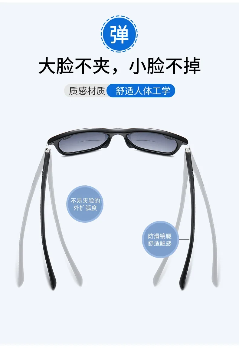 +1,0 ~ +3,5 Bifocus Presbyopie-Brille/Sonnenbrille, Unisex-Stil, UV-beständig, neu fertige Lesebrille – Detail 8