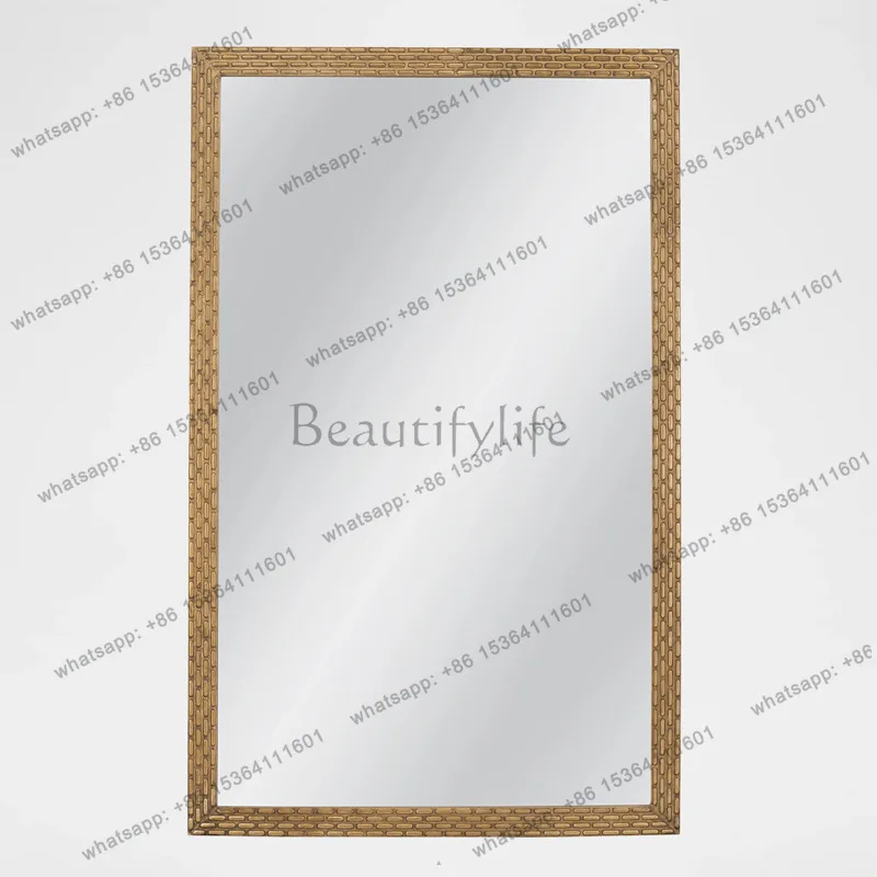 French vintage full-length mirror entrance living room decorative mirror modern minimalist style wooden frame