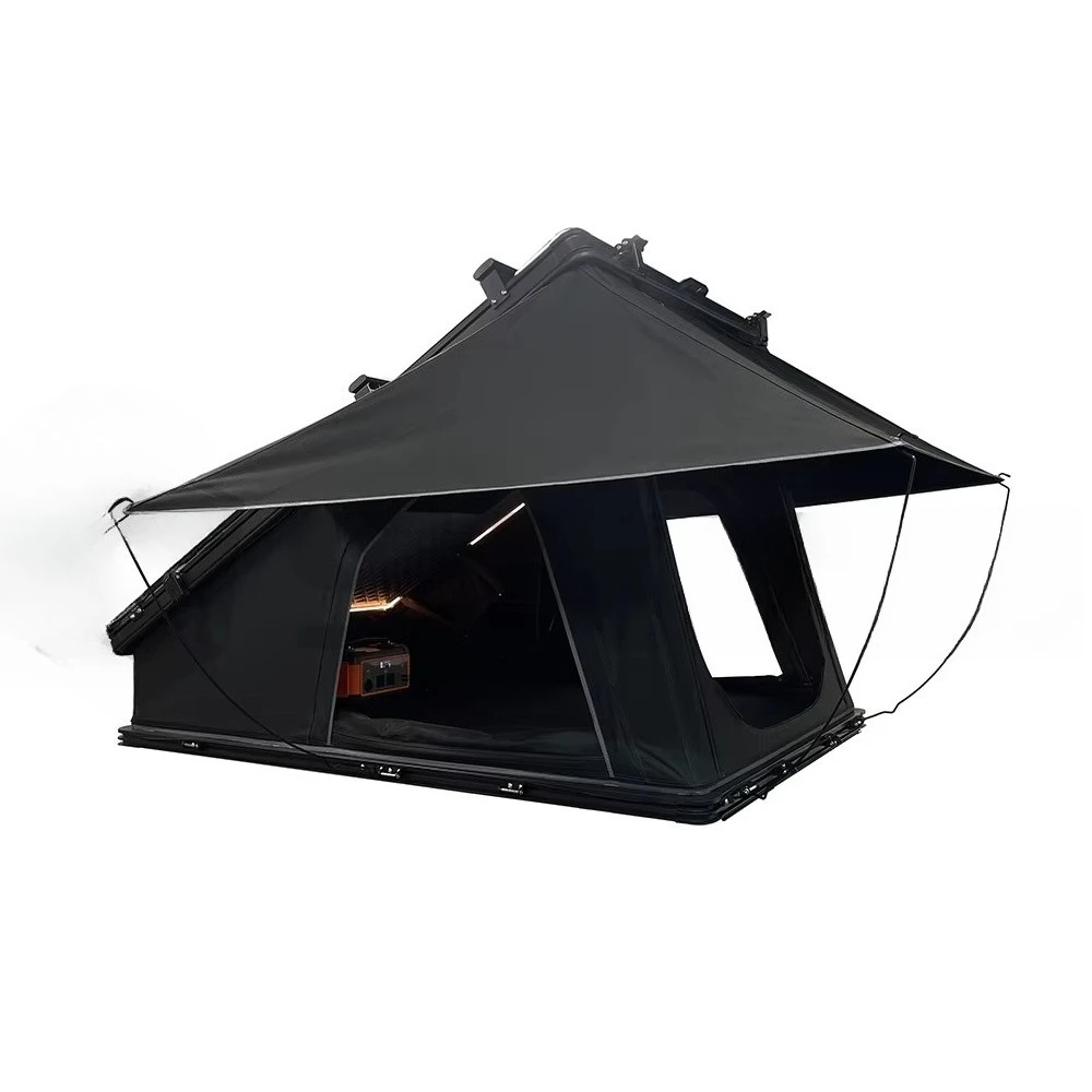 4X4 Outdoor Camping Aluminum 4-Person Roof Tent Hard Shell Aluminum Large Flap RTT Hard Shell Roof Tent Energy
