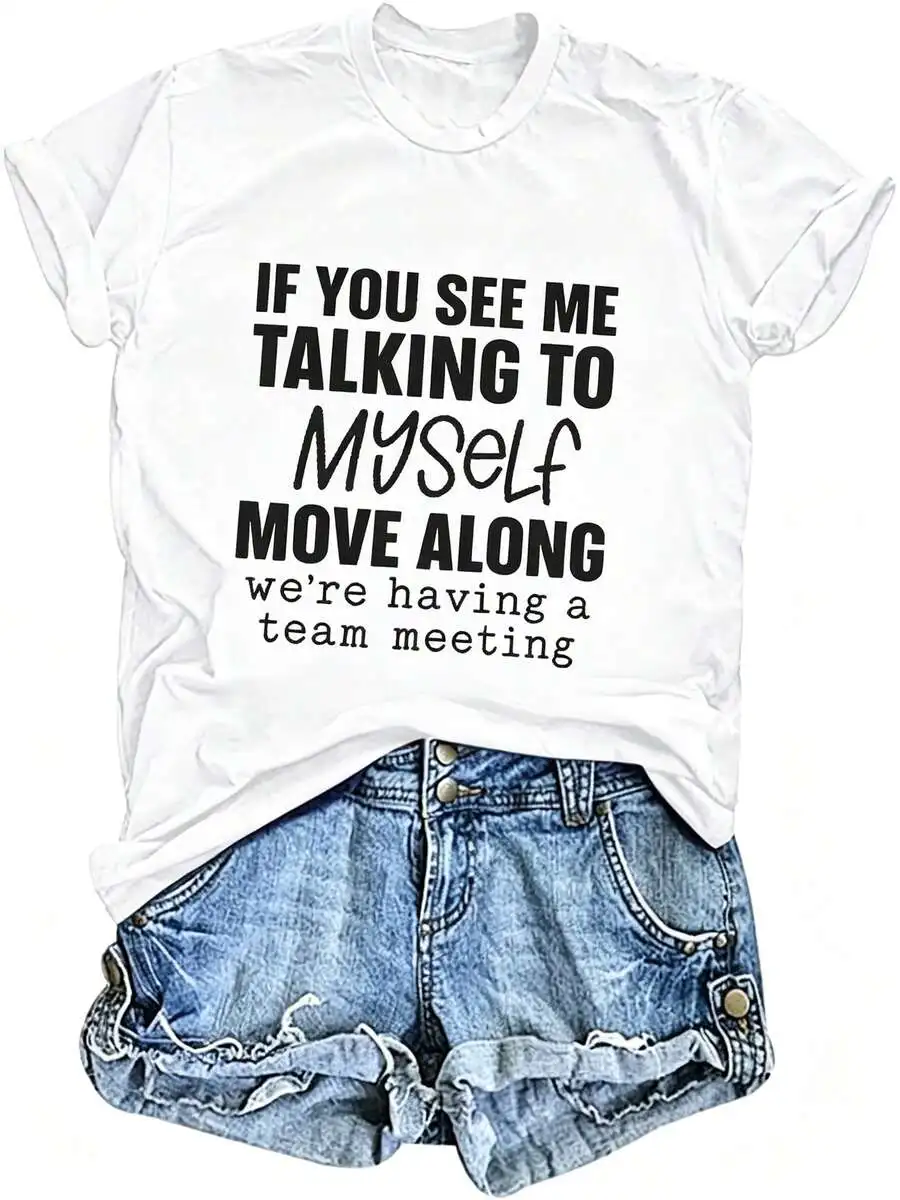 Women Trendy Funny Sarcastic Print T Shirt Short Sleeve Casual Summer Everyday Wear Daily Wear Top
