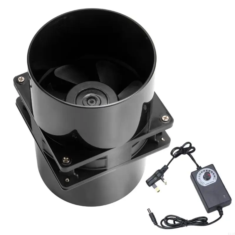200CFM 12cm Fan 12V Inline Duct Blower Double Ball Bearing Design For Greenhouse 