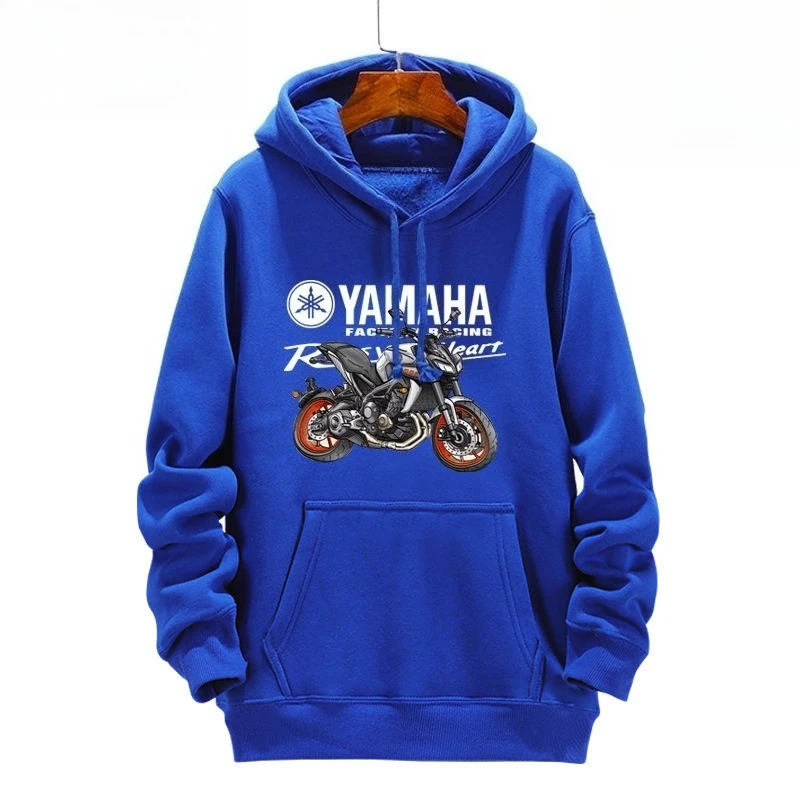 ياماها المعتمد شعار السيارة المطبوعة معطف بقلنسوة الرجال والنساء الخريف والشتاء الترفيه في الهواء الطلق الملابس الدافئة طويلة الأكمام #3