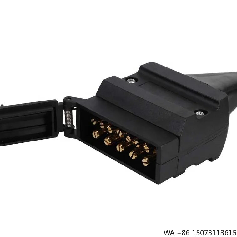 Australian Style 12-Way Flat Trailer Plug with Cover 12-Pin Male Light Adapter