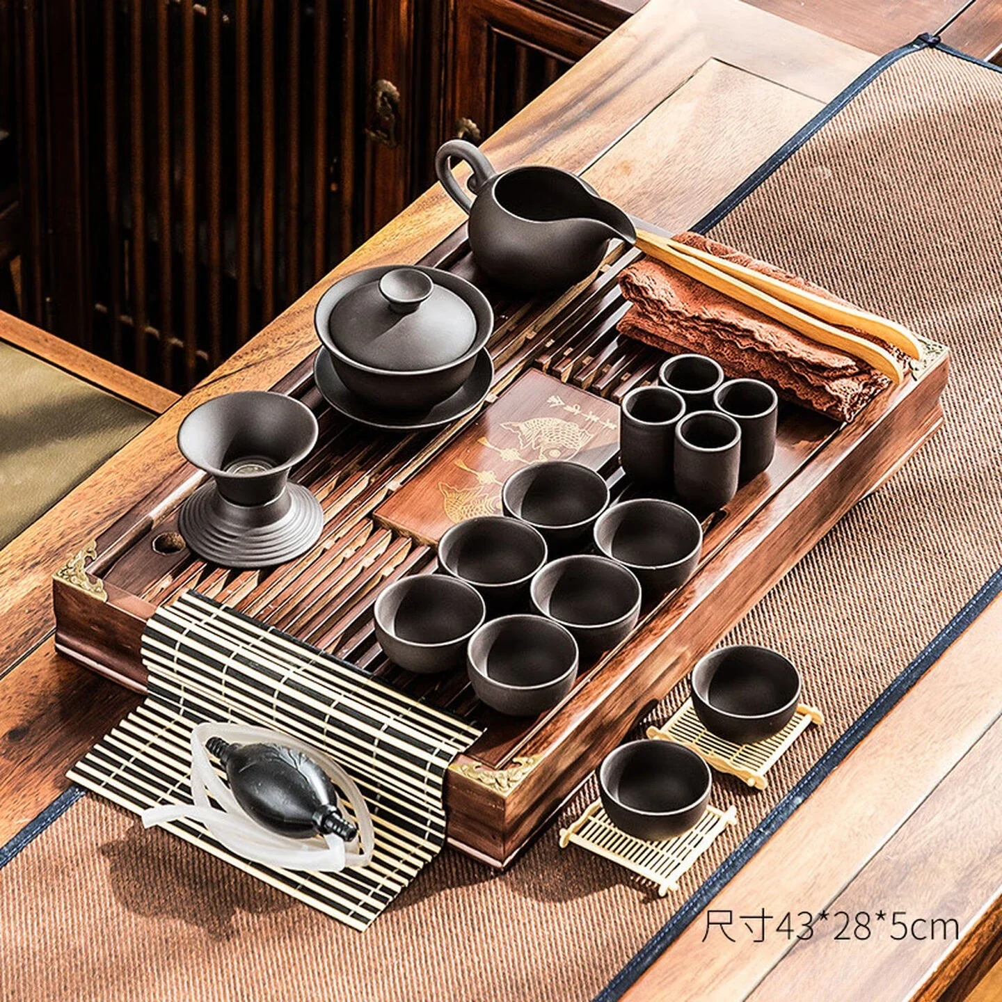 Chinese Kung Fu Tea Set Drinkware Purple Clay ceramic Binglie three options include Tea pot Cup Tureen Infuser TeaTray