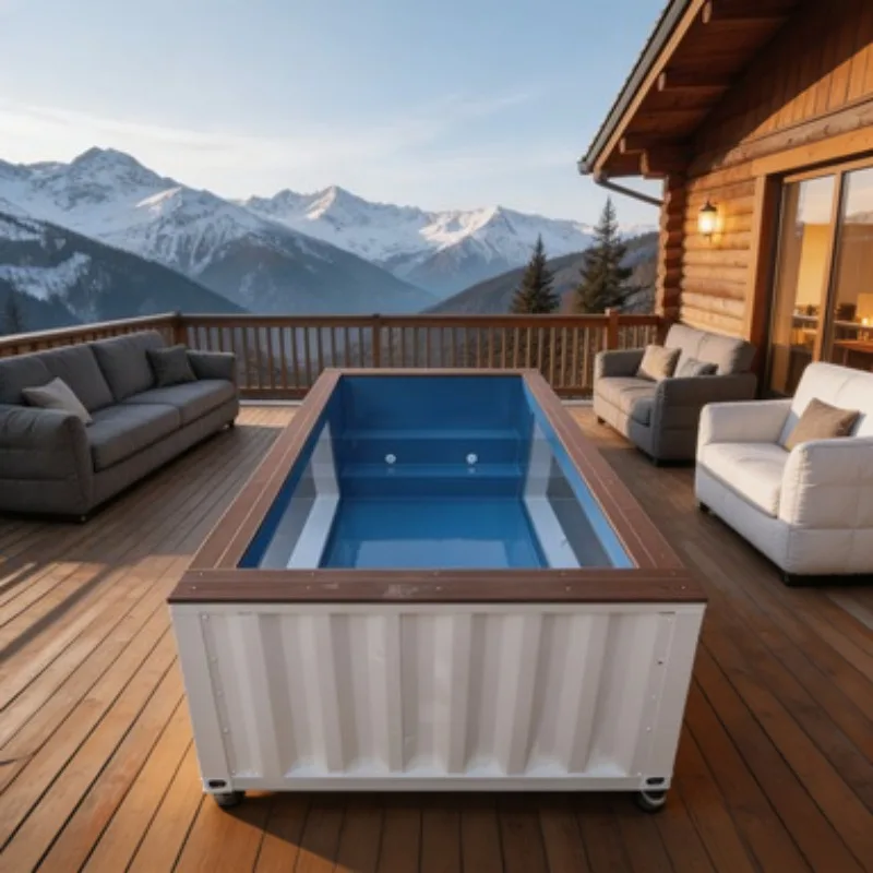Factory Prefab 20ft 40ft Shipping Container Swimming Pools with Spa Acrylic Window for Outdoor