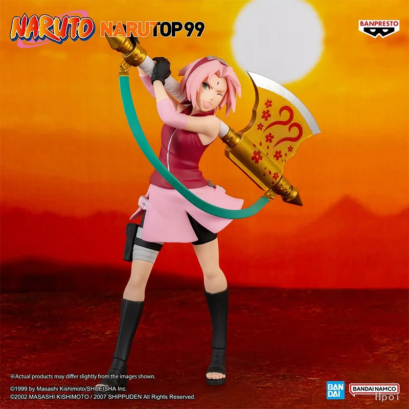 Bandai Namco Banpresto Naruto Narutop99 Haruno Sakura 15Cm Anime Original Action Figure Model Toy Birthday Gift Collection