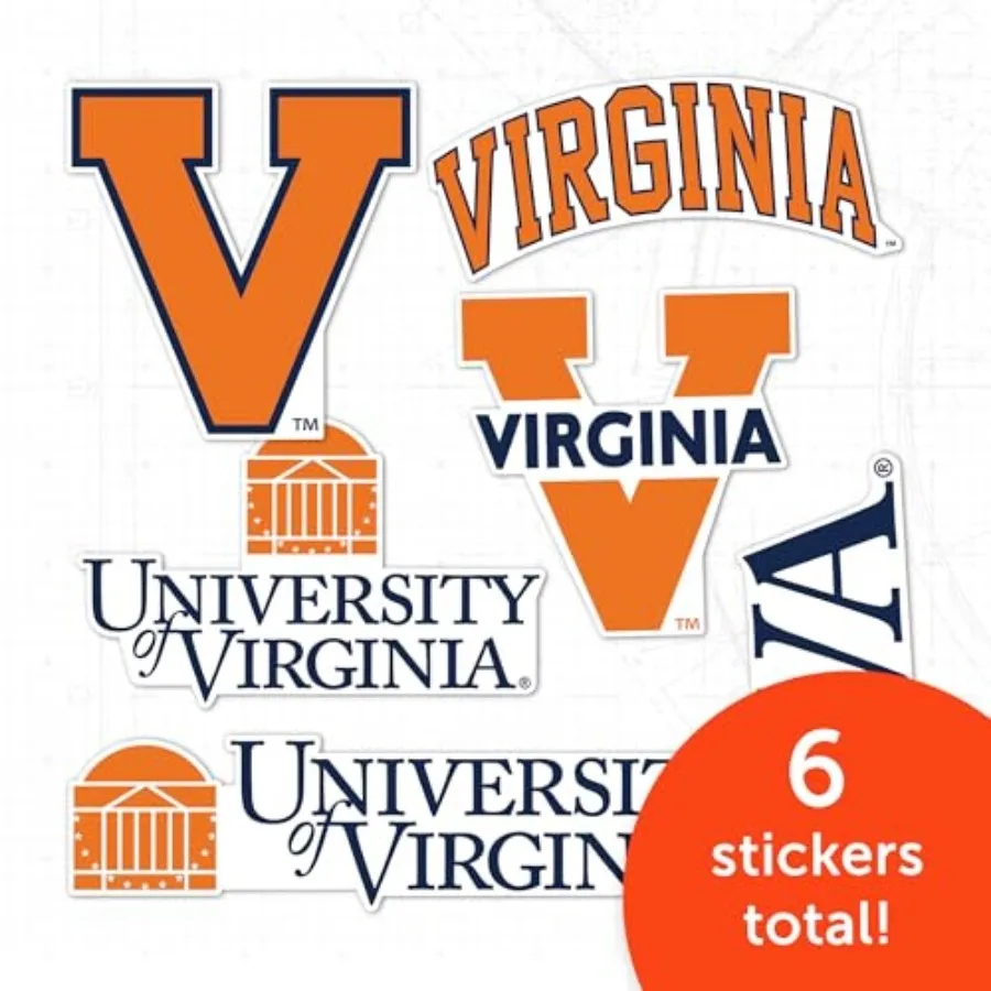 University of Virginia Sticker Cavaliers UVA Wahoosr Vinyl Decals Laptop Water Bottle Car Scrapbook Sheet T2 Type 2-4 view 4