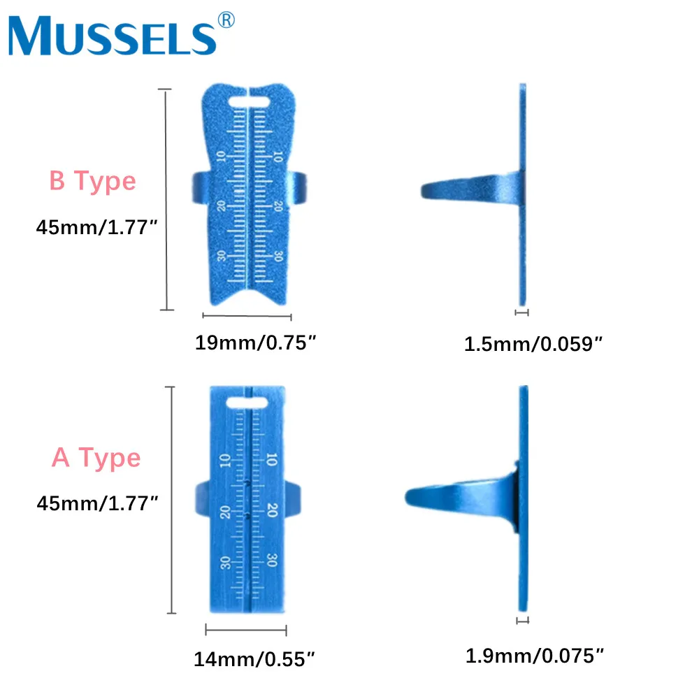 Zahn mess lineal Ring Aluminium Endo Finger Lineale Spannweite messen Skala Zahnmedizin Endodontie Wurzelkanal Messgerät medizinisches Werkzeug