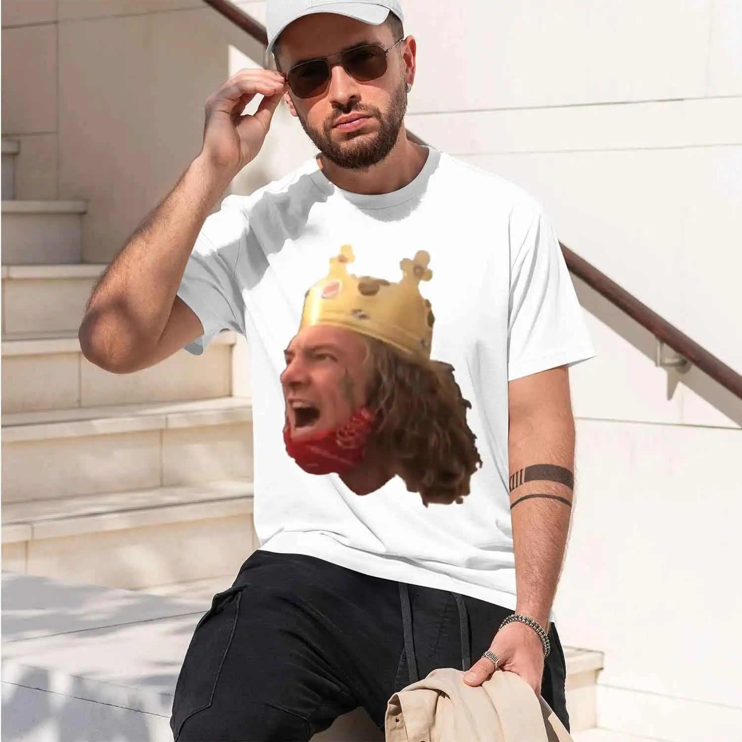 burger king guy Sticker 2026 New Model Men’s Short-sleeve crewneck T-Shirt Classic Casual Multiple Colors and Sizes for Daily We