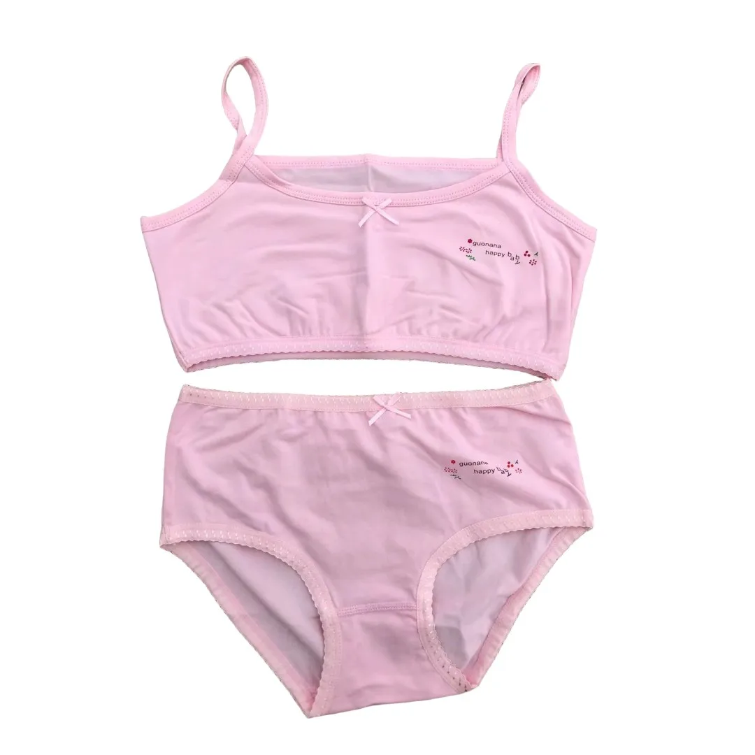 Mädchen-BH-Boxershorts-Set, niedliche Blumen-Erdbeer-Drucke, Teenager-Unterwäsche, Größe 130–160, große Mädchen-Unterwäsche, BH-Höschen-Set – Detail 24