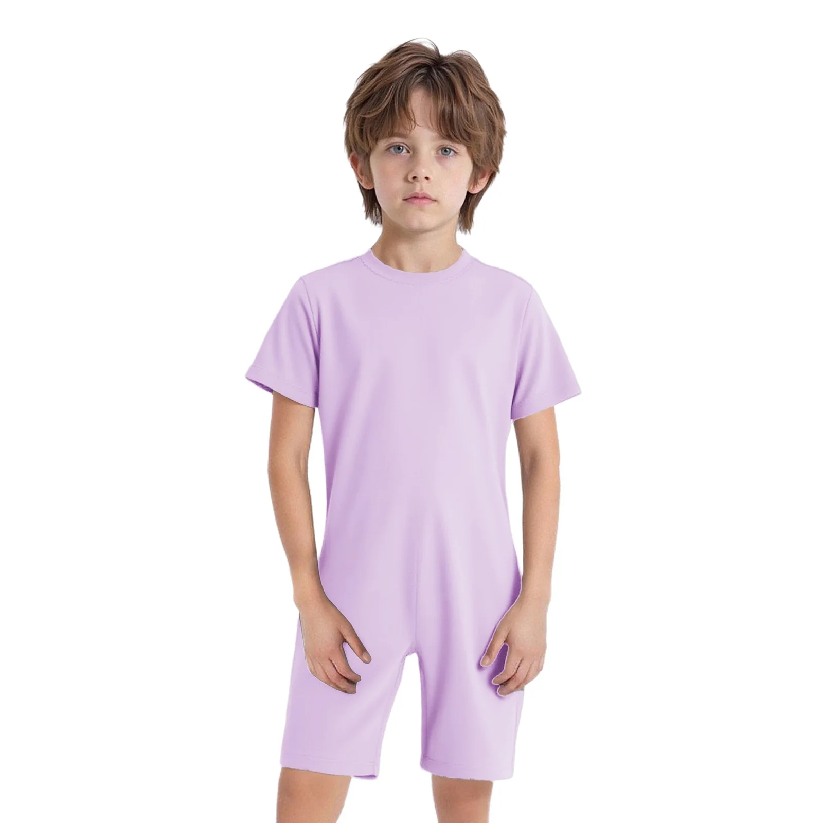 بدلة قفز للأطفال ذات الاحتياجات الخاصة، رقبة دائرية وأكمام طويلة وسحاب من قطعة واحدة، مثالية لارتداء الملابس طوال اليوم