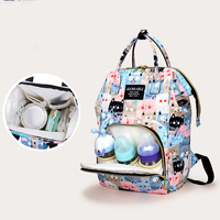 Cartoon Print Mommy Backpack Large Capacity Baby Bottle Storage Bags Baby Diaper Bag Fashion Women's Backpack Maternity Bag New