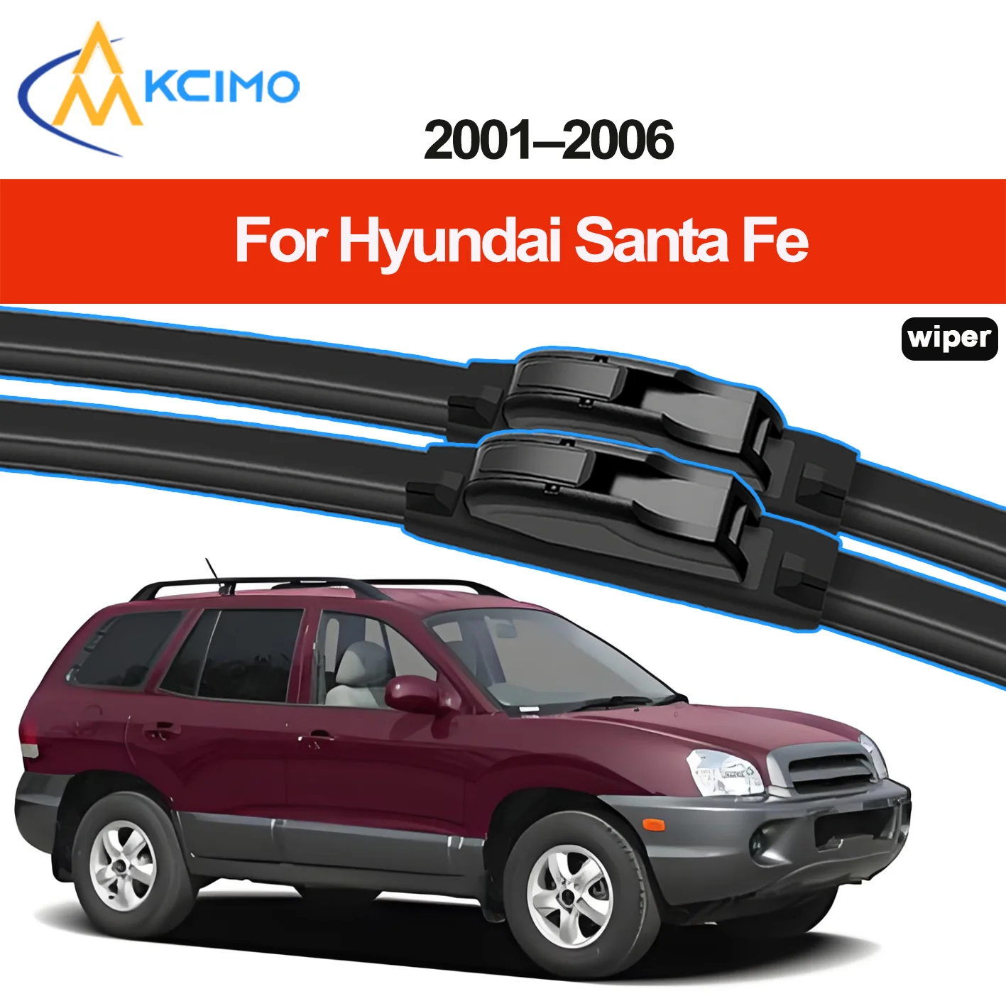 

KCIMO 2PCS New Wiper Blades for Hyundai Santa Fe SM 2001-2006 Hawtai Shengdafei (China) Hyundai Santa Fe Classic (Russia) Brush