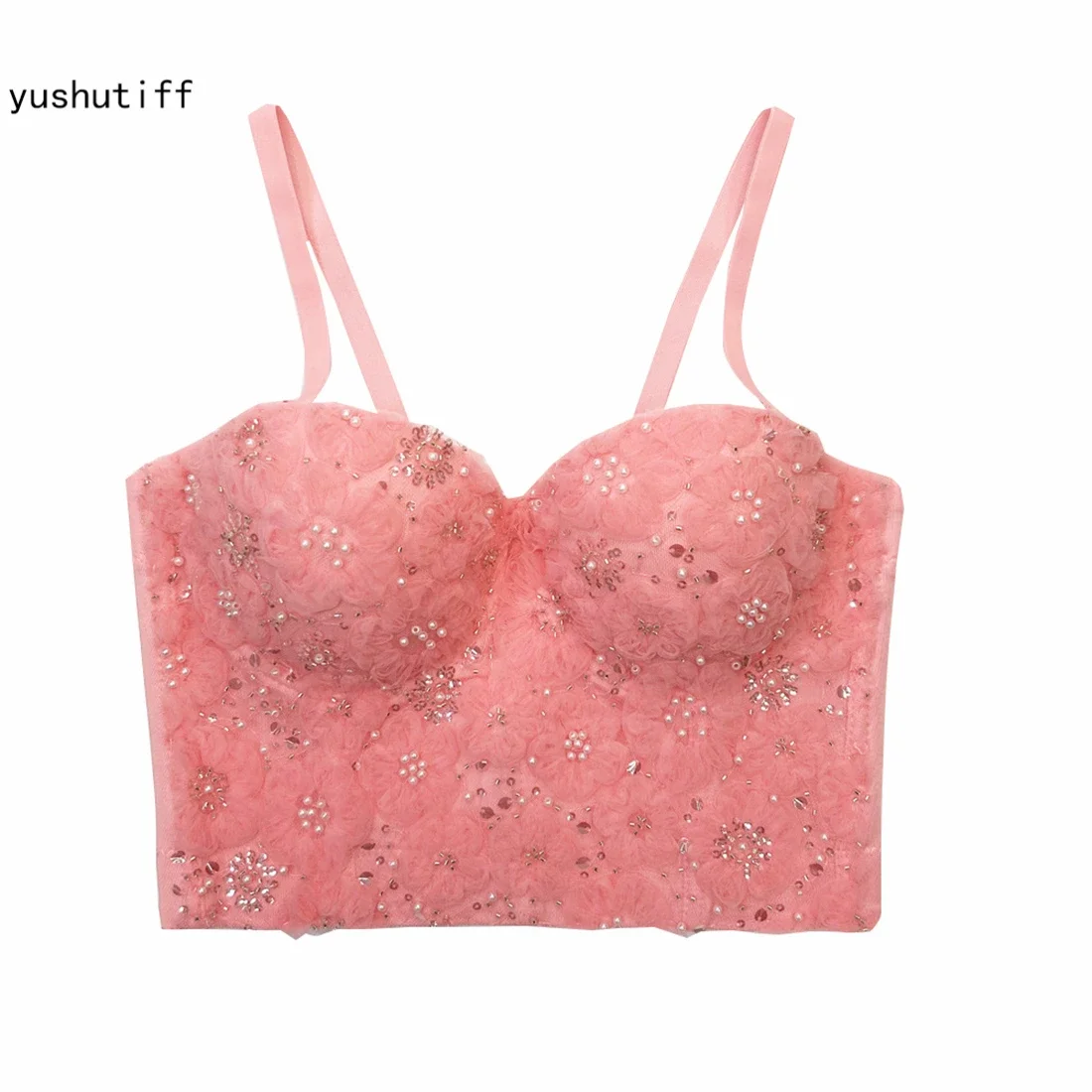 

Укороченный топ, модный клубный Женский корсет с цветочным рисунком, бюстгальтер, кокетка, одежда, бюстье, женский летний вечерний жилет без рукавов