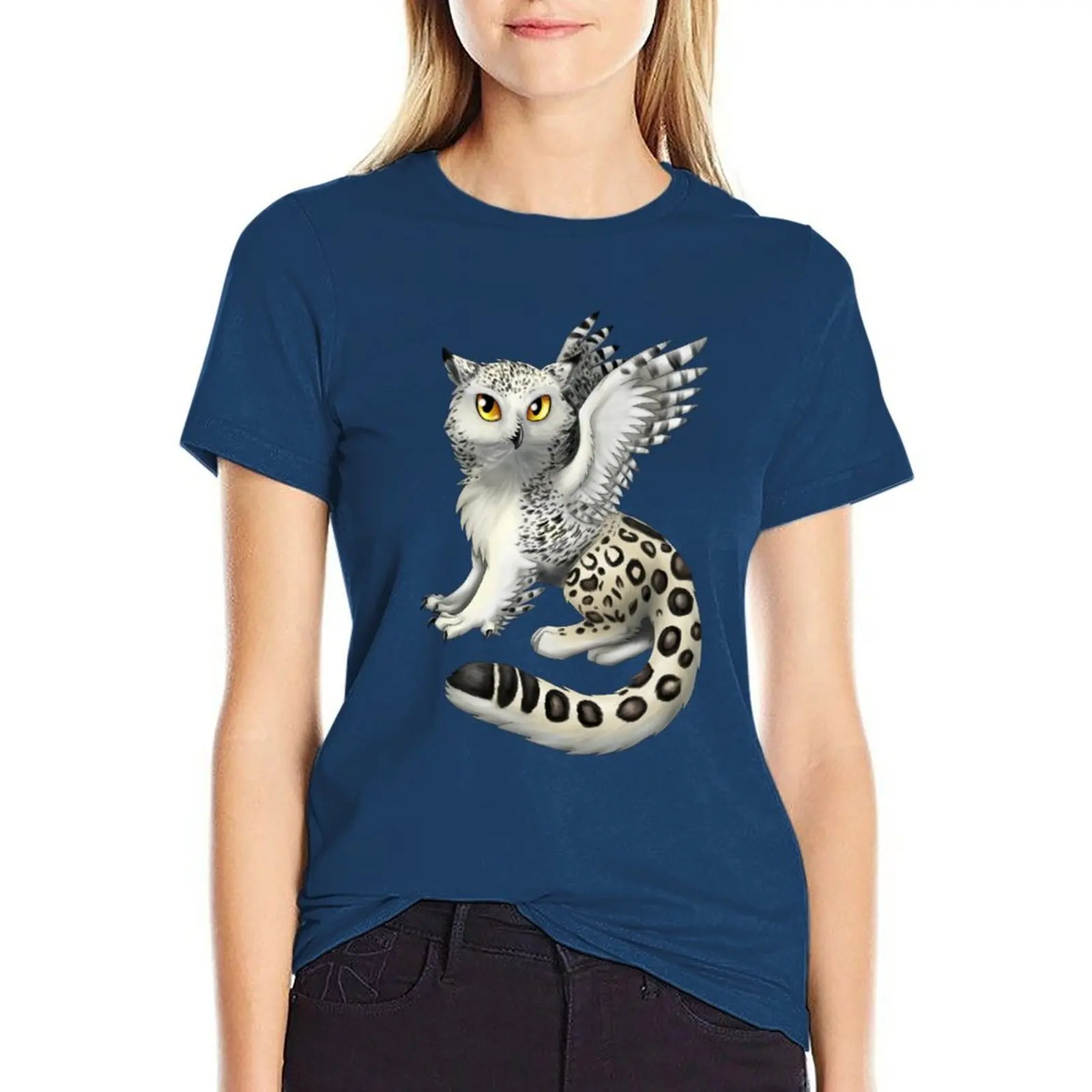 

Owl Gryphon T-shirt Short sleeve tee cute tops animal print shirt for girls korean Women's clothes