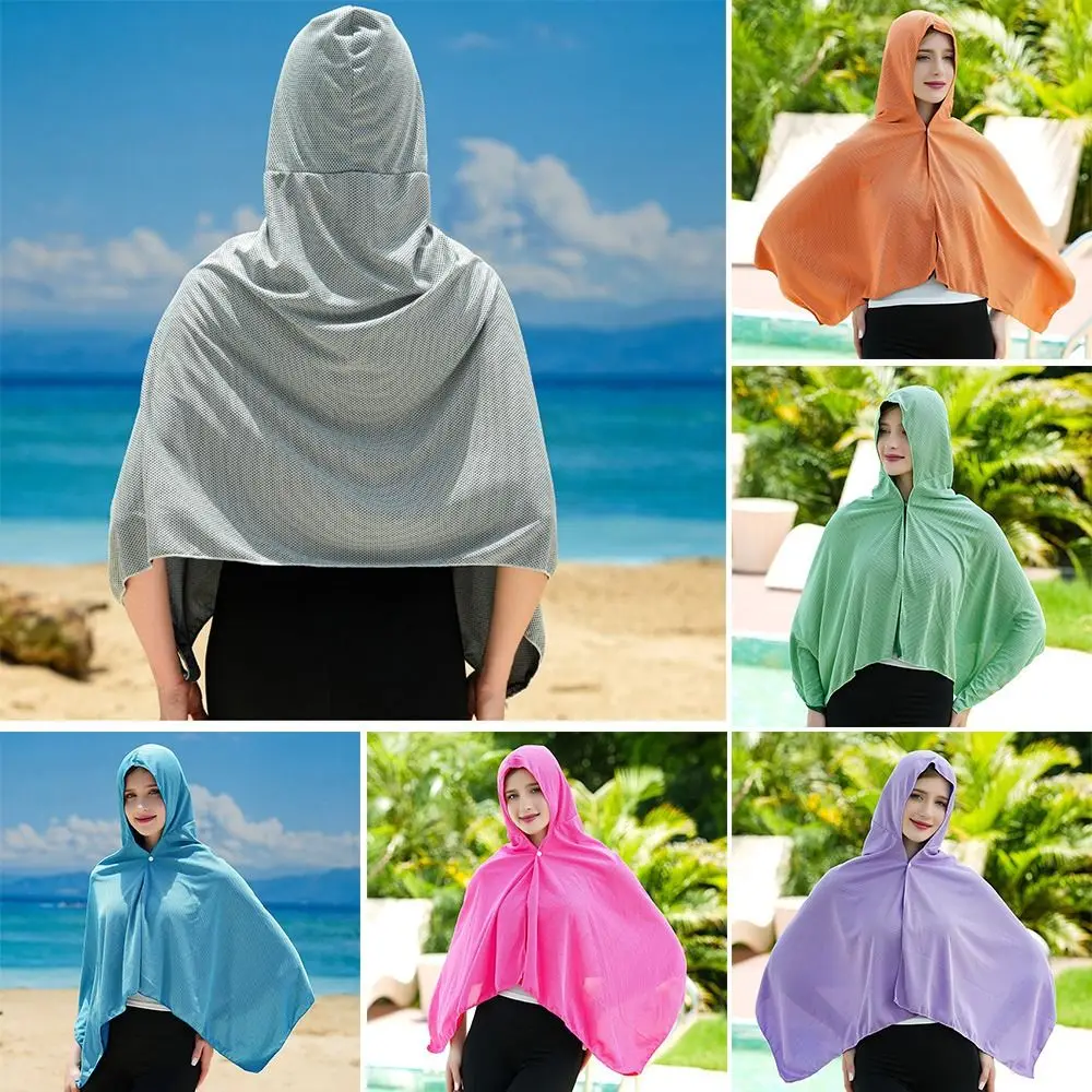 

Soft Material Cooling Shawl Quick Dry Breathable Hoodie Beach Towel Comfortable Neck Protection Sunscreen Bandana