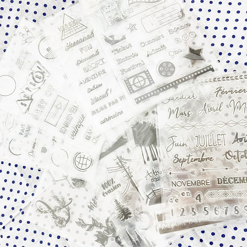 ZFPARTY Month/french/flower/photo Transparent Clear Silicone Stamp/Seal for DIY scrapbooking/photo album Decorative sheets