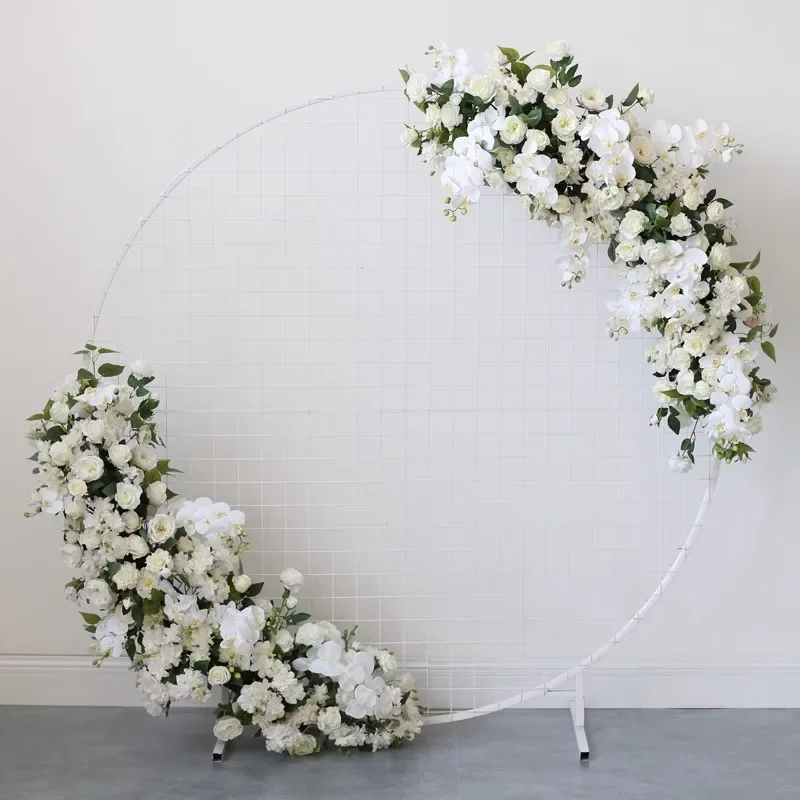 Wedding Decoration Artificial Crescent Flower Row Floral Arch Arrangement Hanging Flower Row Floral Backdrop Decor Photo Props