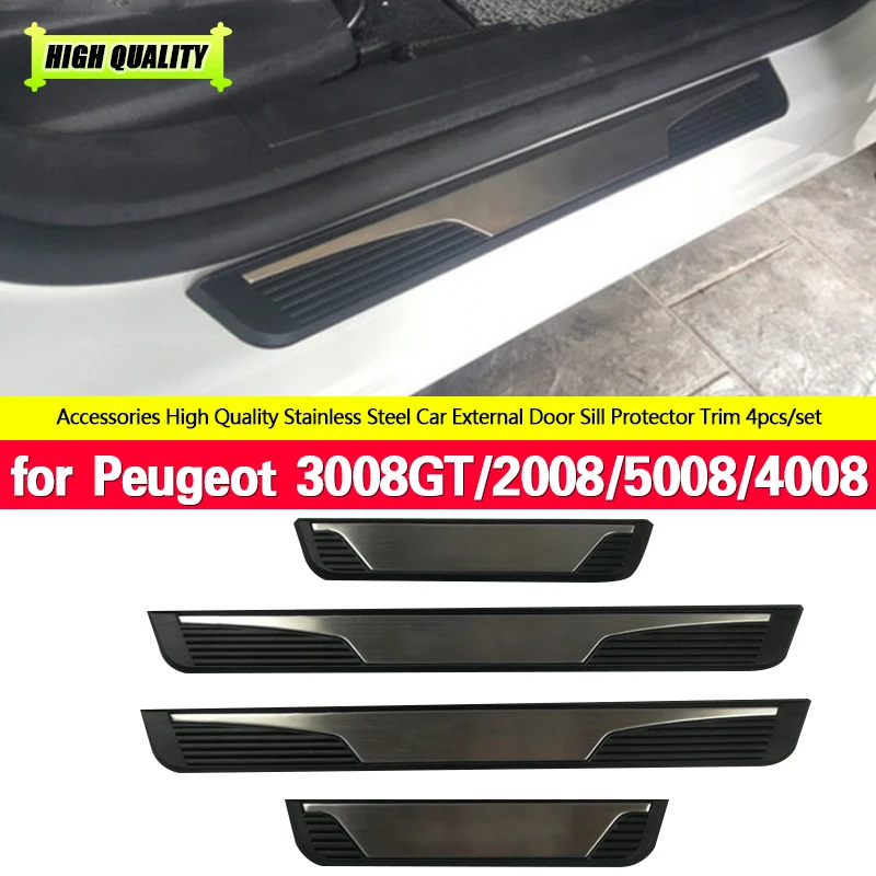 

For Peugeot 5008/3008/3008GT 2008/4008 Accessories 2017 2018 2019 Suv Gt Door Sill Scuff Plate Trim Plates Pedals