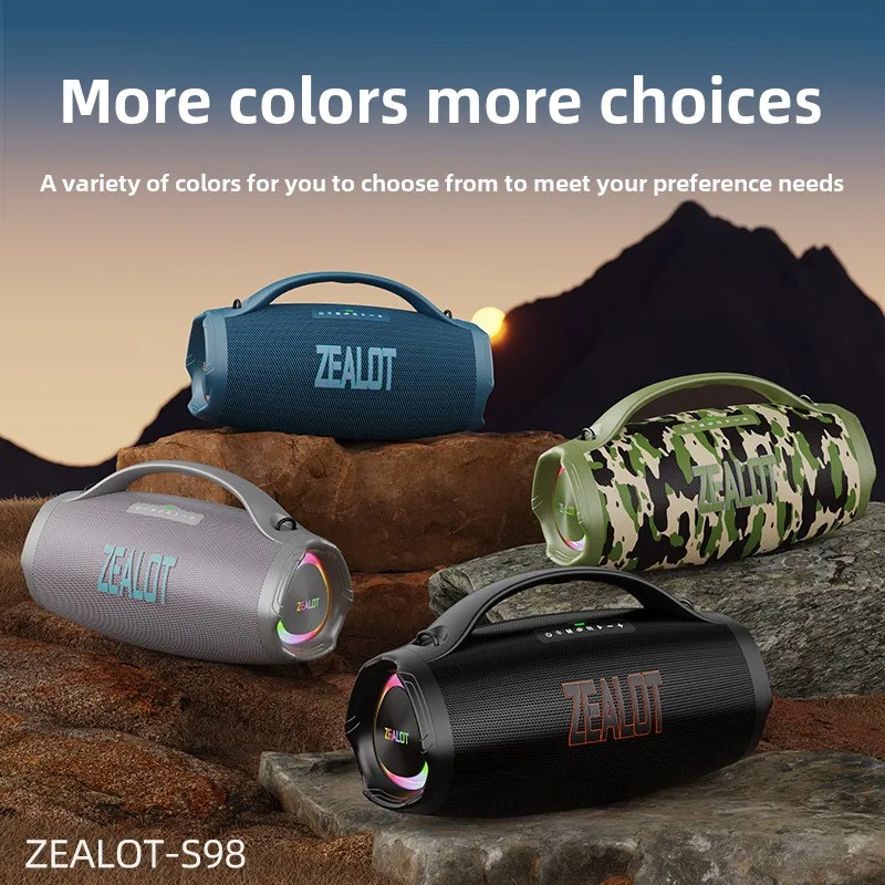 Wholesale Zealot S98  Speaker New Design High 160W RGB LED Lighting Portable USB Charging Wireless Home Theatre Outdoor