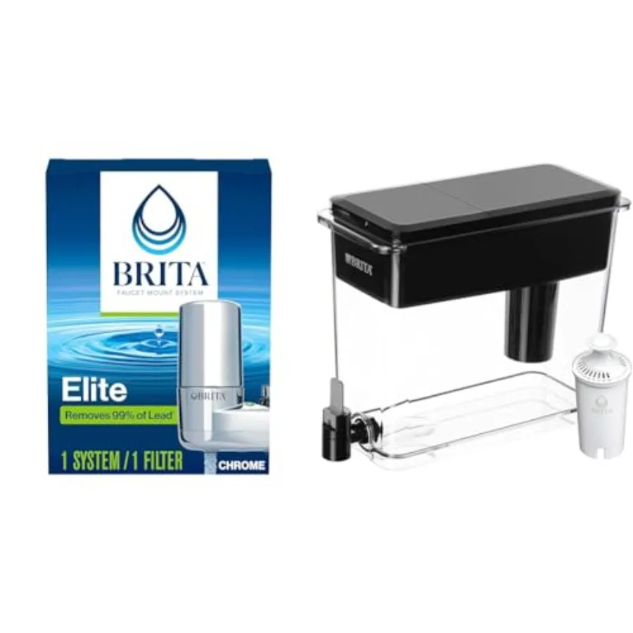 

Faucet Mount System Water Faucet Filtration System with Filter Change Reminder and UltraMax Large Water Dispenser with Standard