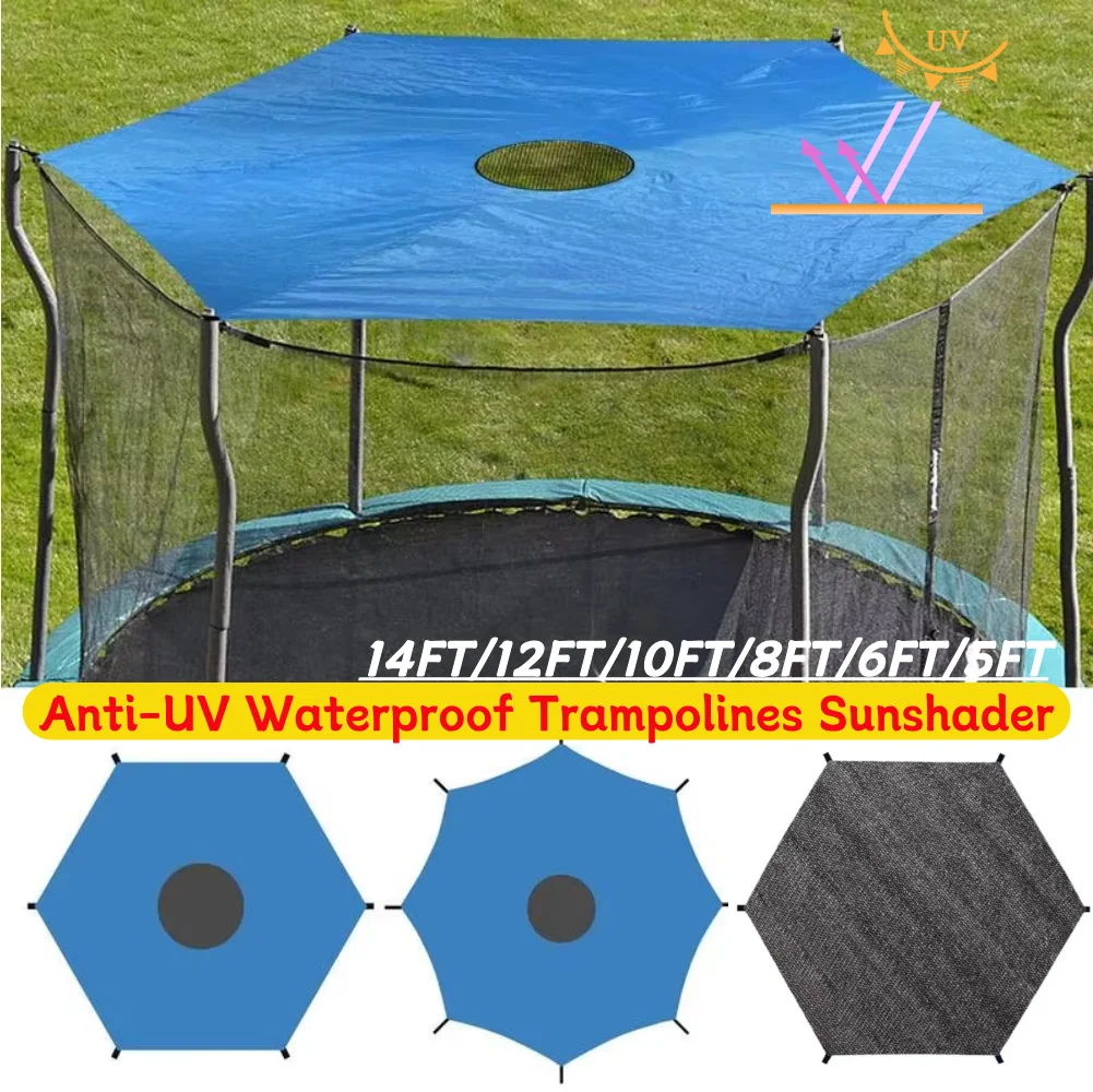 Parasol Anti-UV para trampolín, toldo impermeable para trampolines, protección solar, cubierta a prueba de trampolín para patio de juegos al aire libre