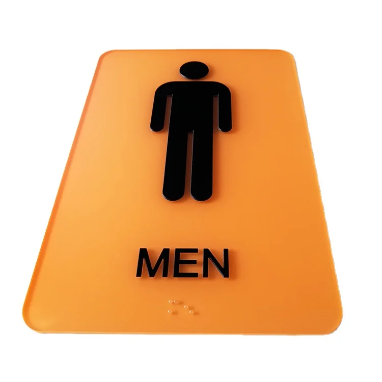 Customized Number Plates Acrylic Braille Sign Restroom Sign Plate for Guidelines