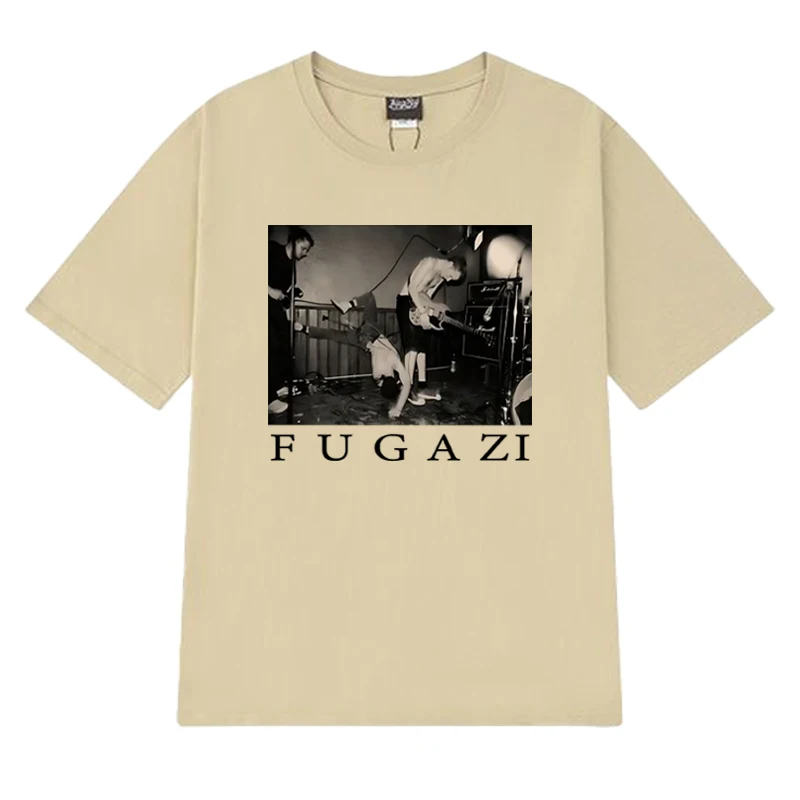 2025 New in Heavyweight New FUGAZI PUNK ROCK short sleeve T-shirts Men Women harajuku Oversized T shirt Unisex 100% Cotton Tops