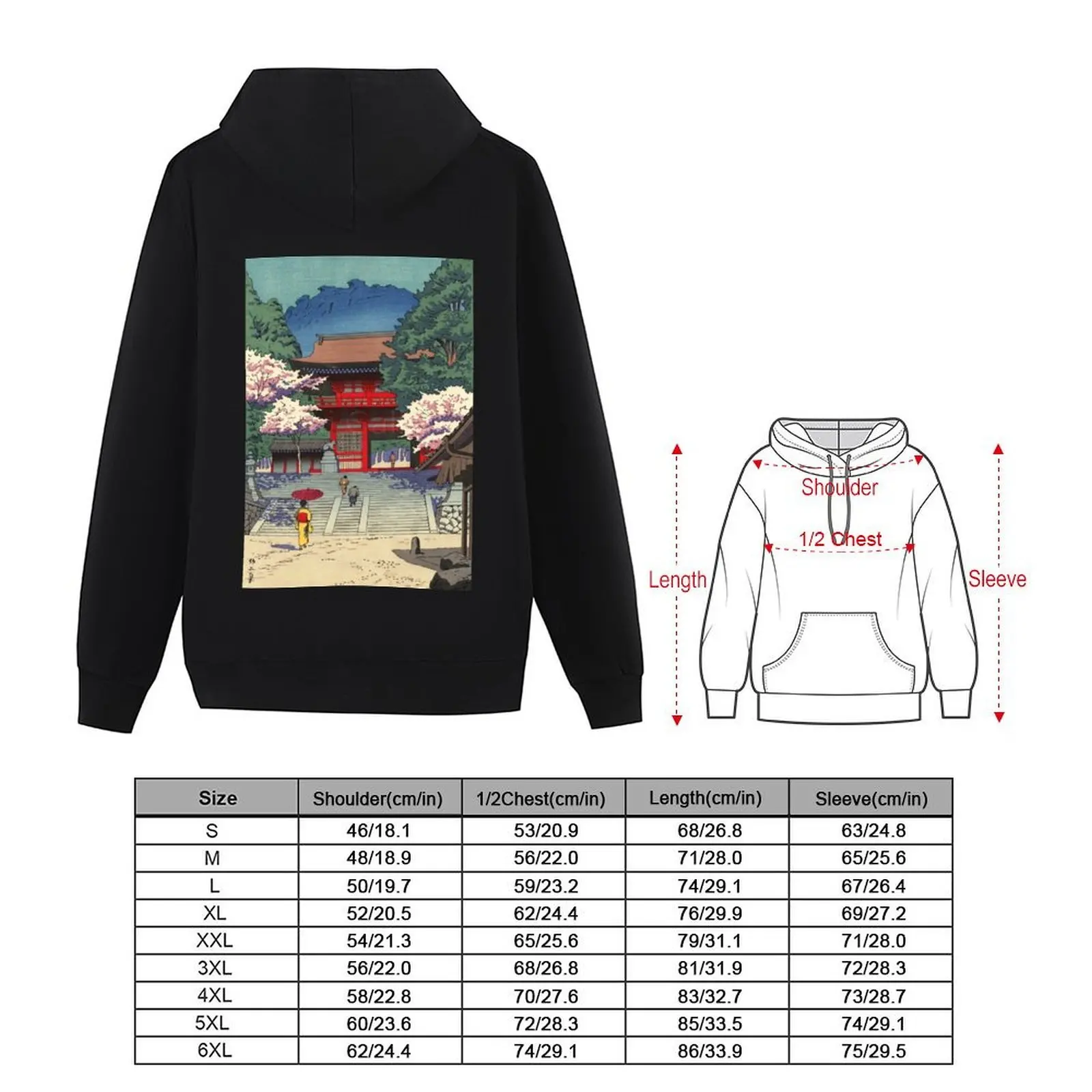 Spring at Kurama Temple Asano Takeji Shin Hanga Hoodie korean style clothes autumn graphic t shirts men hoodie streetwear
