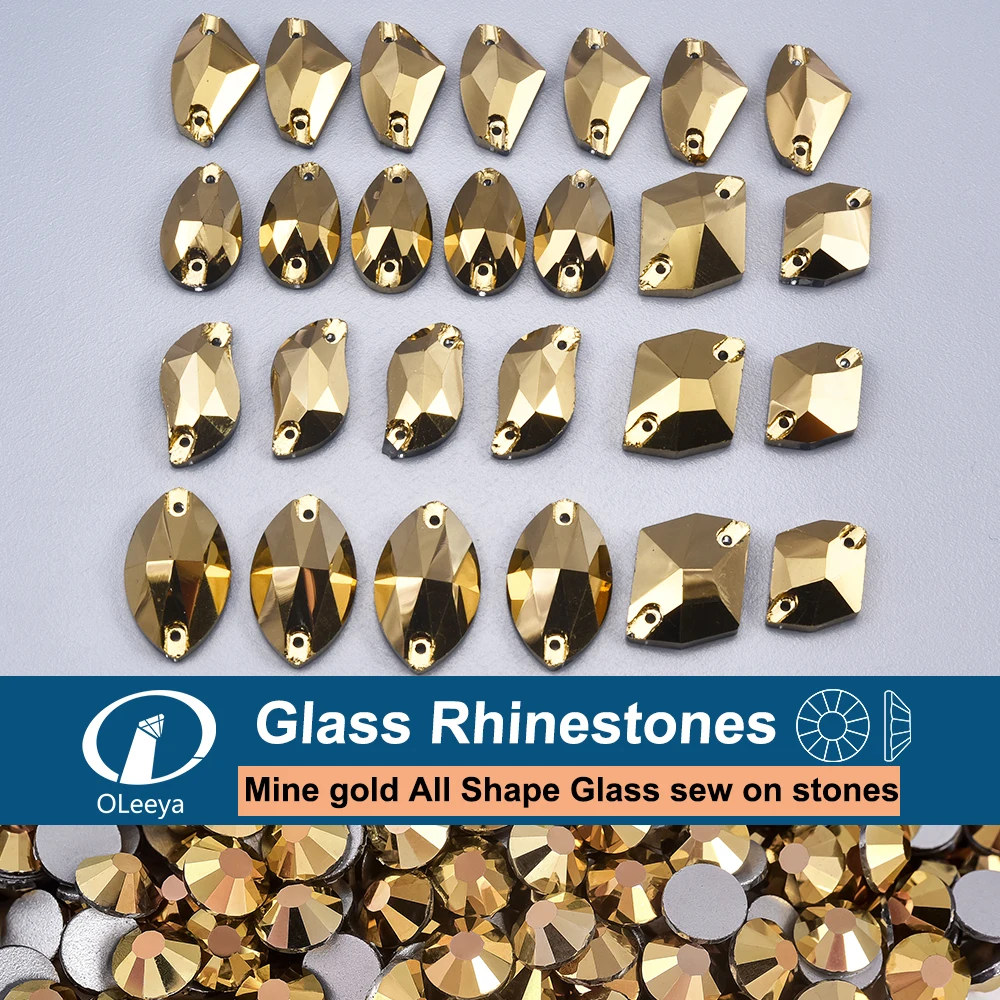 Oleeya Mine Gold Kristall Strass Runde Flatback Kleidung Muschelperlen Hochzeitsaccessoires werden zur Dekoration und Heimwerker verwendet