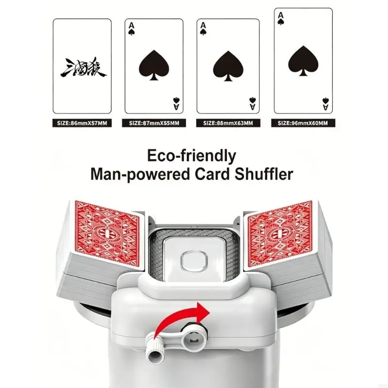 Plastic Hand Operated Card Shuffling Tool Light Weight Hand Crank Card Shuffling Machine For Various Card Game Enduring JOME