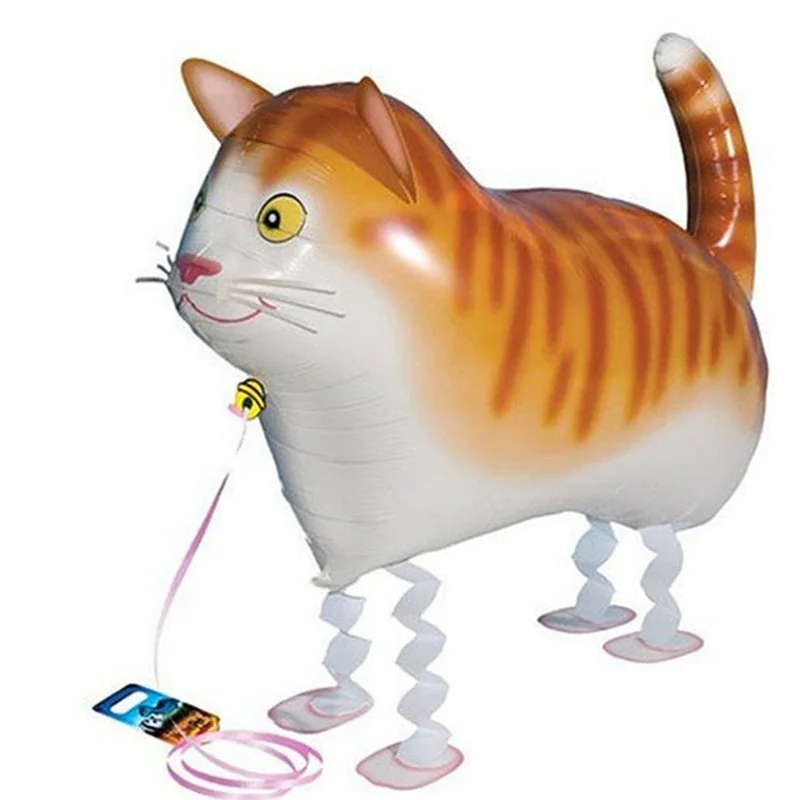 1Pc Cute Pet Cat Foil Balloon Walking Animals Inflatable Helium Balloon for Baby Shower Kids Birthday Party Decorations and Gift