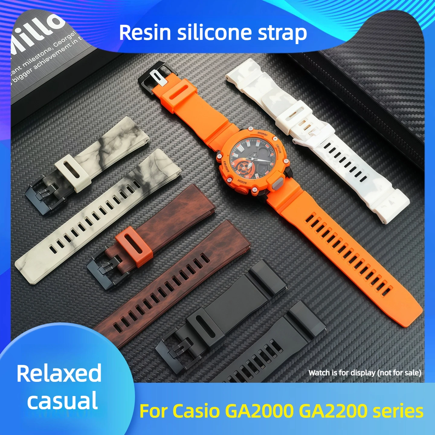 Para Casio 5674 GA-2000 GA-2200 GA-2200M-1A hombres correa de goma de silicona deportes al aire libre correa de reloj de resina accesorios de pulsera