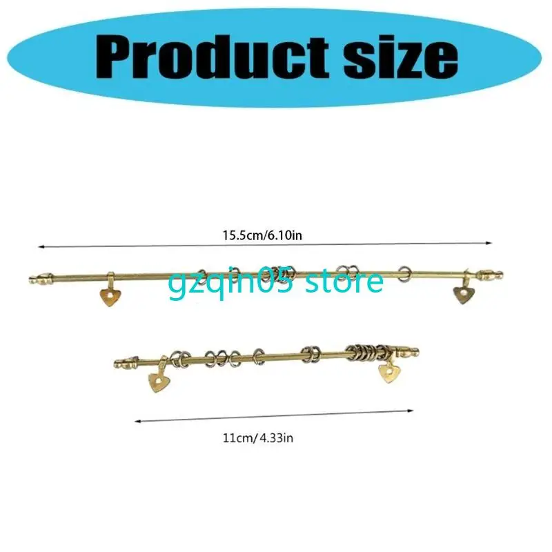 H055 Miniatur goldene Vorhangschienenstange für Puppenhaus-Szenen-Ausstellungszubehör 1/12