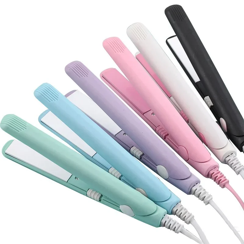 

Mini Travel Ceramic Hair Straightener, Electric Curling Iron, Pink Mini Hair Iron, Curl Modelling Tools