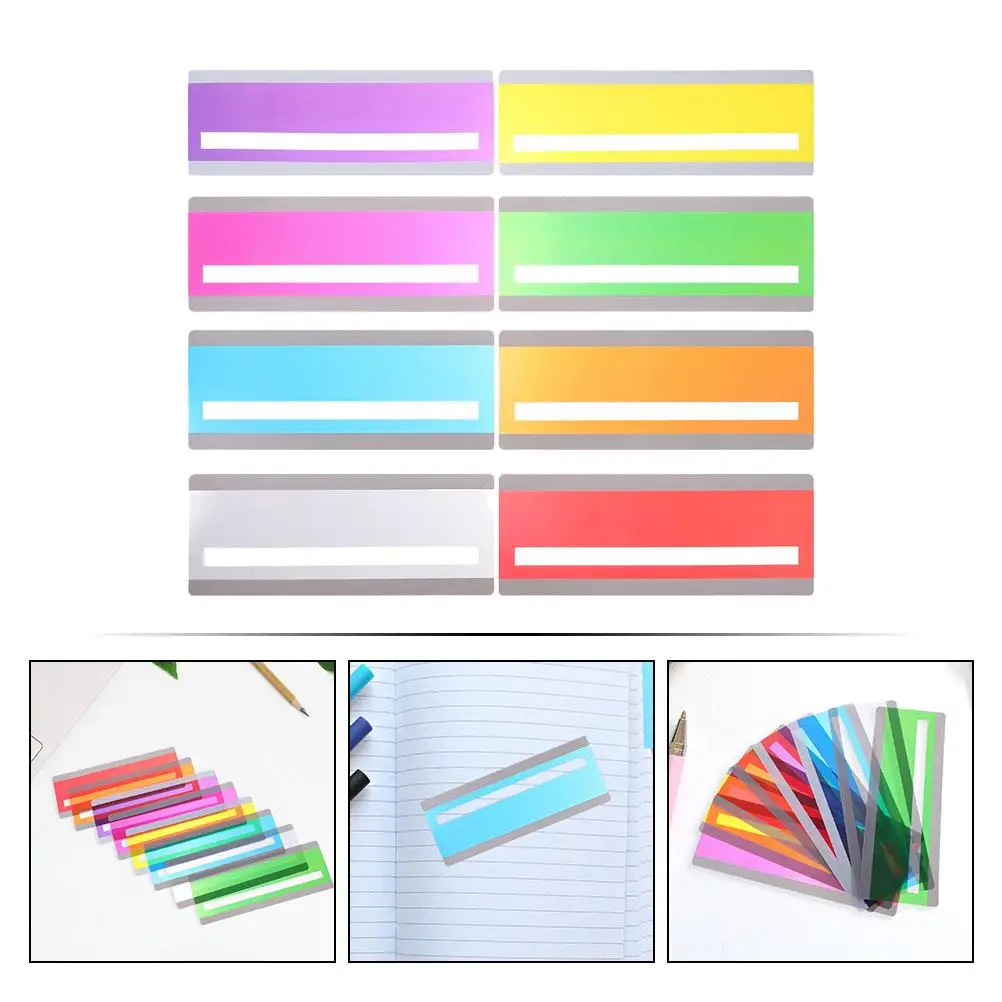 16Pcs Reading Guide Strips Colorful Bookmarks for Tracking Student Markers Highlight Sentence Overlay Tool Reading
