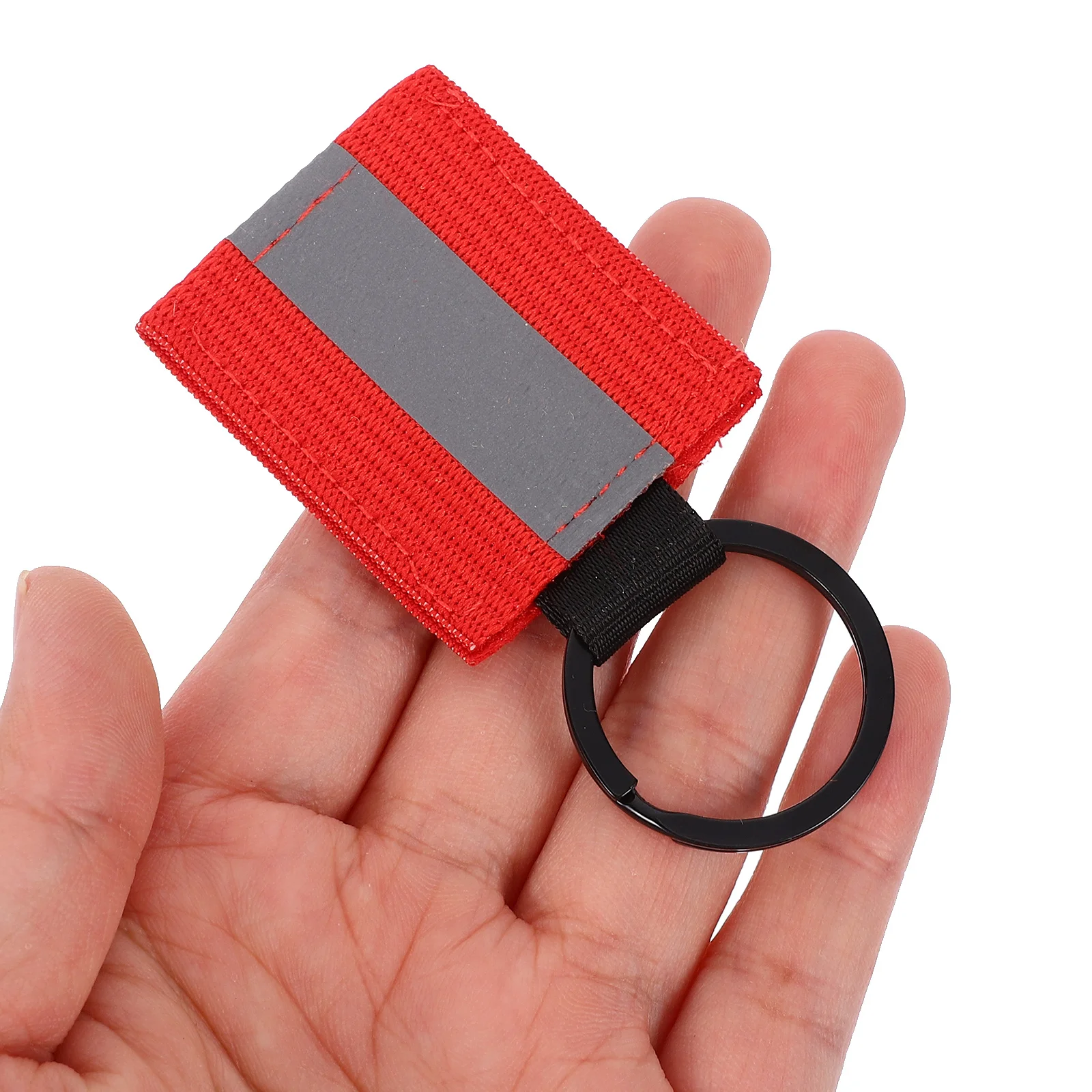 10 قطعة ملصقات سلسلة مفاتيح عاكسة مزدوجة الجوانب معدات السلامة حقيبة ظهر عاكسة علامات المعلقات المعلقة خفيفة الوزن ليلاً