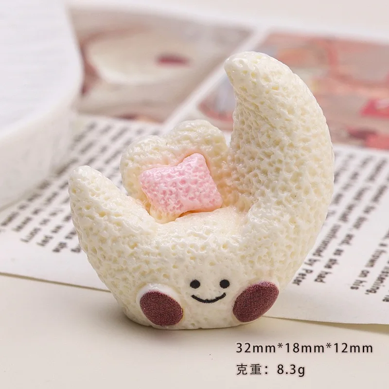Cartoon Moon Sofa Resin Sculpture Cabochons 10pcs Kawaii 3D Resin Embellishments DIY Jewelry Craft Decoration Accessories