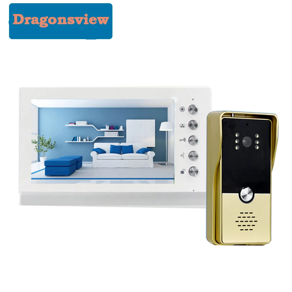 Dragonsview 7 Inch Wired Video Door Phone Intercom System for Home with Doorbell Camera Monitoring Gate Unlock