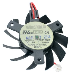 T126010SM 55mm diameter hole spacing 40x40x40mm DC12V 0.14A cooling fan for graphics card router IPC CPU