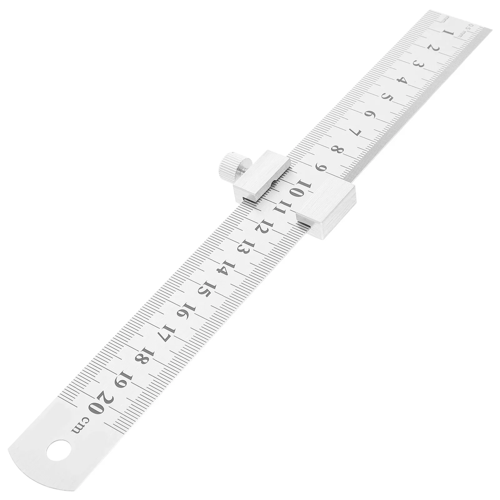 1Set Thickened Stainless Steel Ruler Metal Ruler Positioning Block Precise Measuring Tool for Carpenters Architects Engineers